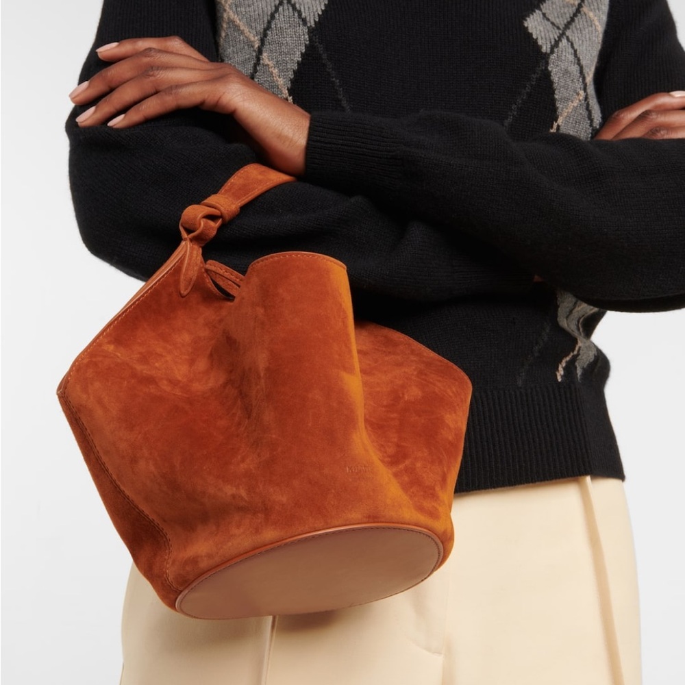 Khaite cognac Lotus mini tote bag